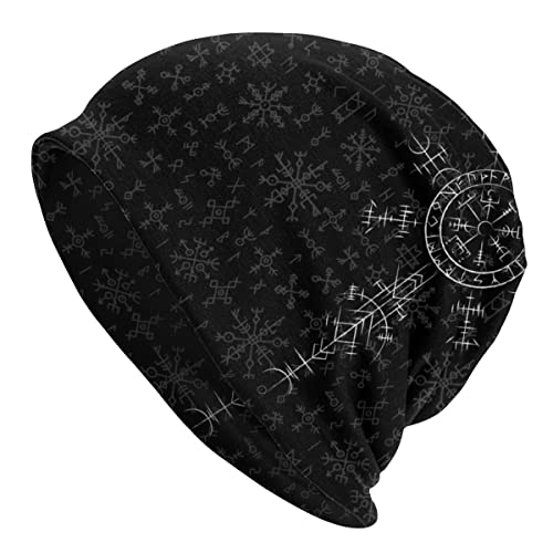 Print Hat Keltische Glücksbringer, Wikinger, Kompasssymbole, Keltische Mützen Für Herren Und Damen, Radfahren, Skimützen, Doppelte Stoffmützen, Wikinger-Stil, Angeln, Hip-Hop-Mützen von YeSbTx