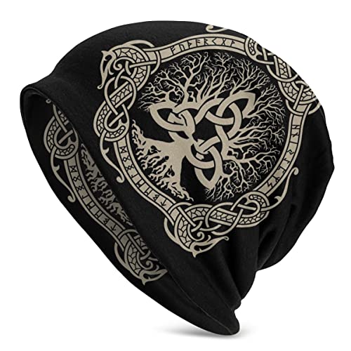 Print Hat Wikinger-Stil Beanie Strickmütze Wikinger Vegvisir Kompass Herren Damen Strickmütze Winter Warme Mütze Beanie Mütze Nordisches Geschenk, Wikinger Stil Heidnisches Amulett Winddichter Fischer von YeSbTx