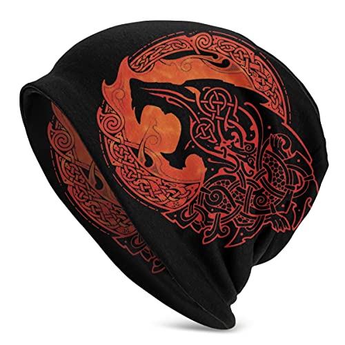 Print Hat Wikinger-Stil Beanie Strickmütze Wikinger Vegvisir Kompass Herren Damen Strickmütze Winter Warme Mütze Beanie Mütze Nordisches Geschenk, Wikinger Stil Heidnisches Amulett Winddichter Fischer von YeSbTx