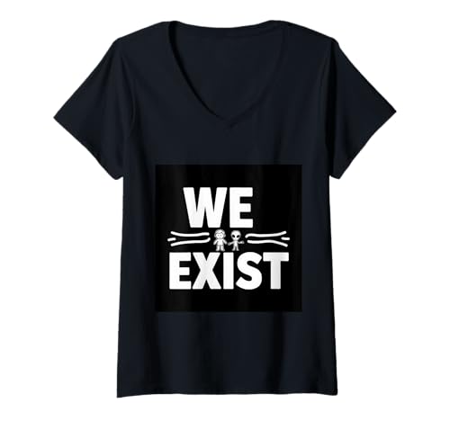 Damen Außererdischer mit Mensch für Alien Fans T-Shirt mit V-Ausschnitt Damen Außererdischer mit Mensch für Alien Fans T-Shirt mit V-Ausschnitt von !!!Yeah Alien Designz
