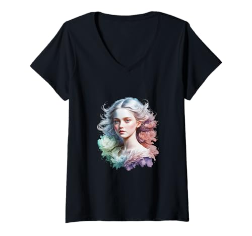 Damen Blonde schöne Frau Vintage Stil T-Shirt mit V-Ausschnitt Damen Blonde schöne Frau Vintage Stil T-Shirt mit V-Ausschnitt von !!!Yeah Frau designz