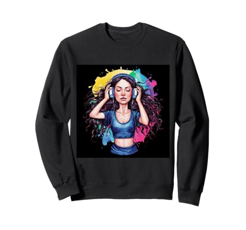 Hübsche frau liebt Musik Sweatshirt Hübsche frau liebt Musik Sweatshirt von !!!Yeah Musiker Designz