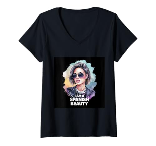 Damen Stolze spanische Frau für Alle die Spanien lieben T-Shirt mit V-Ausschnitt von !!!Yeah Stolz Designz