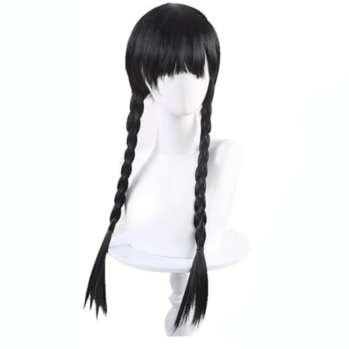 Wednesday Addams Perücke für Kinder Damen,Wednesday Addams Kostüm Kinder mit Pony Zopf,Wednesday Perücke Merchandise,Für Wednesday Party Karneval Halloween Cosplay… von YeahBoom