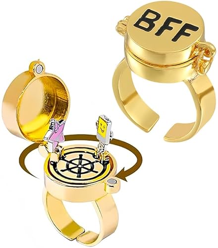 YeahBoom 2 Stück Beste Freunde für Immer Ringe,Einstellbar Offene Kappe Ring,Süßes BFF Ring,Freundschaftsring,Schmuckgeschenke für Frauen Mädchen von YeahBoom