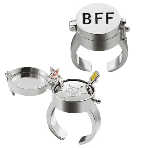 YeahBoom 2 Stück Beste Freunde für Immer Ringe,Einstellbar Offene Kappe Ring,Süßes BFF Ring,Freundschaftsring,Schmuckgeschenke für Frauen Mädchen von YeahBoom