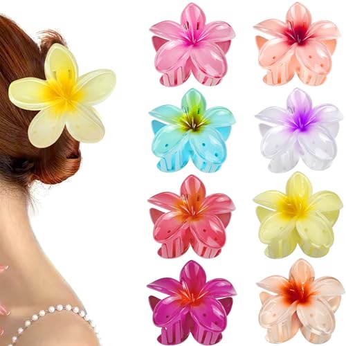 YeahBoom 8 Stück Blumen Haarspangen für Frauen, Haarkrallen Haarschmuck, Dekorative Haarspiralen Clip, Rutschfeste Kunststoff Haarklammern von YeahBoom