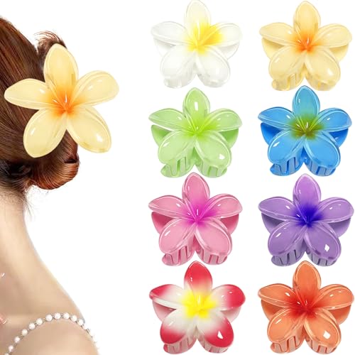 YeahBoom 8 Stück Blumen Haarspangen,Haarspangen Damen,Haarklammern für Frauen,Blumen-Haarspangen Haarkrallen Haarschmuck,Dekorative Haarschmuck,Haarspiralen Clip,Rutschfeste Kunststoff Haarspangen von YeahBoom