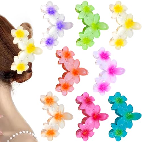 YeahBoom 8 Stück Blumen Haarspangen für Frauen, Haarkrallen Haarschmuck, Dekorative Haarspiralen Clip, Rutschfeste Kunststoff Haarklammern von YeahBoom