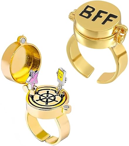 YeahBoom 2 Stück Beste Freunde für Immer Ringe,Einstellbar Offene Kappe Ring,Süßes BFF Ring,Freundschaftsring,Schmuckgeschenke für Frauen Mädchen von YeahBoom