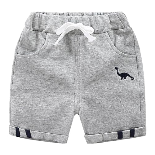 Yeahdor Baby Jungen Shorts Elastischem Bund Kurze Hose Sportshorts Sommershorts Freizeitshorts Baumwollhosen Jogger B Grau B 86-92 von Yeahdor