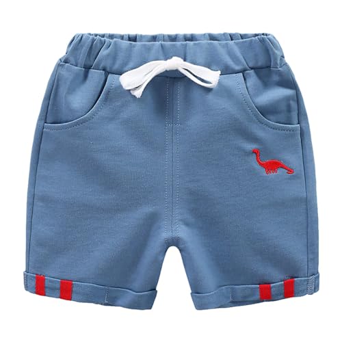 Yeahdor Baby Jungen Shorts Elastischem Bund Kurze Hose Sportshorts Sommershorts Freizeitshorts Baumwollhosen Jogger B Seeblau B 92-98 von Yeahdor