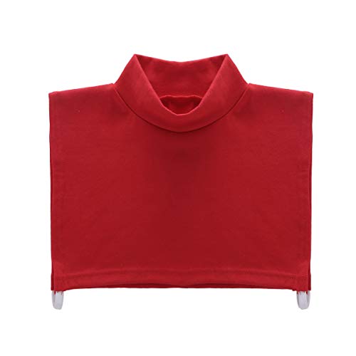 Yeahdor Damen Abnehmbare Kragen Hälfte Tops Unterhemd Rollkragen Shirt Bluse Warm Gefälschter Kragen Unterwäsche zu Top Pullover Blusen A Rot A Einheitsgröße von Yeahdor