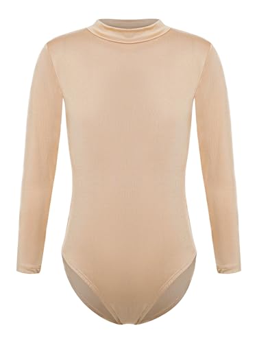 Yeahdor Kinder Mädchen Turnanzug Langarm Ballett Trikot Tanzbody Gymnastikbody Wettkampf Training Ballettkleidung E Mock Neck 128 von Yeahdor