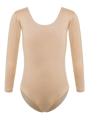 Yeahdor Kinder Mädchen Turnanzug Langarm Ballett Trikot Tanzbody Gymnastikbody Wettkampf Training Ballettkleidung E Round Neck 152 von Yeahdor