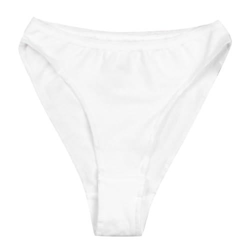 Yeahdor Mädchen Ballett Slip Tanz Unterhose Brief Sicherheits Hose High Cut Tanga Schlüpfer Höschen Unterwäsche Dancewear A Weiß 140-152 von Yeahdor
