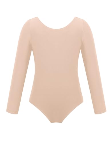 Yeahdor Kinder Mädchen Turnanzug Langarm Ballett Trikot Tanzbody Gymnastikbody Wettkampf Training Ballettkleidung A Aprikose 128 von Yeahdor