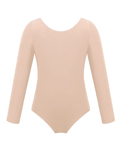 Yeahdor Kinder Mädchen Turnanzug Langarm Ballett Trikot Tanzbody Gymnastikbody Unterhemd Wettkampf Training Ballettkleidung A Aprikose 140 von Yeahdor