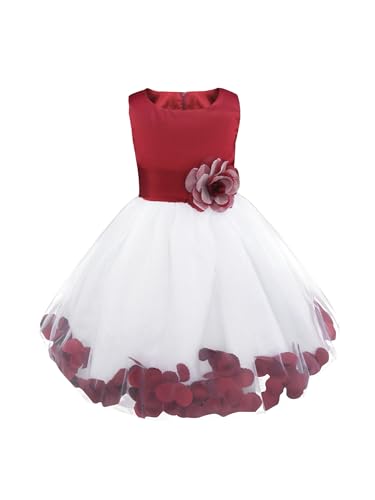 Yeahdor Mädchen Festlich Kleid Hochzeit Ärmellos Blumenmädchenkleid Prinzessin Kleid Abendkleid Geburtstag Party Ca Weinot 110 von Yeahdor