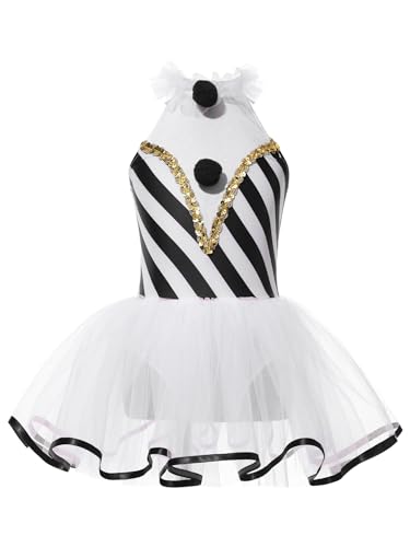 Yeahdor Mädchen Weihnachten Kleid Ärmellos Zuckerstangen Kleid Prinzessin Kleid Streifen Druck Weihnachtskostüm Geburtstag Party Cosplay Schwarz 110-116 von Yeahdor