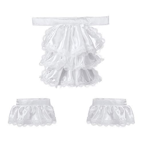 Yeahdor Victorian Lace Jabot Kragen Hemdkrause und Manschetten Set Mittelalter Colonial Pirate Kostüm Zubehör für Kinder Erwachsene Weiß Erwachsene Einheitsgröße von Yeahdor