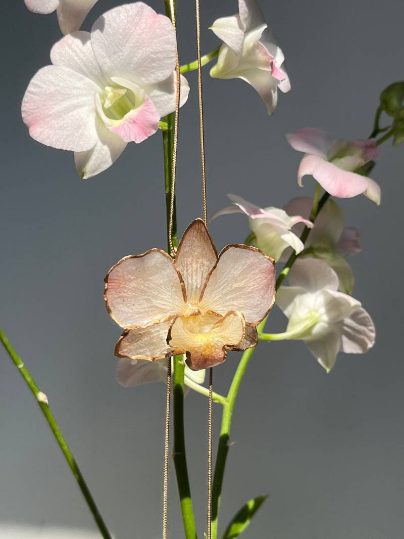Rosa Dendrobium Halskette von YeaimadeitbyFaith