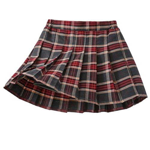 Yealoo Faltenrock Mädchen für Schuluniformen mit Innen-Shorts A Linie Plissierter Skater Röcke von Yealoo