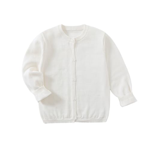 Yealoo Mädchen Strickjacke Schuluniform Baumwolle Jacke Jäckchen für Kinder Mädchen Rundhals Langarm Pullover mit Knöpfen Yealoo Mädchen Strickjacke Schuluniform Baumwolle Jacke Jäckchen für Kinder Mädchen Rundhals Langarm Pullover mit Knöpfen von Yealoo