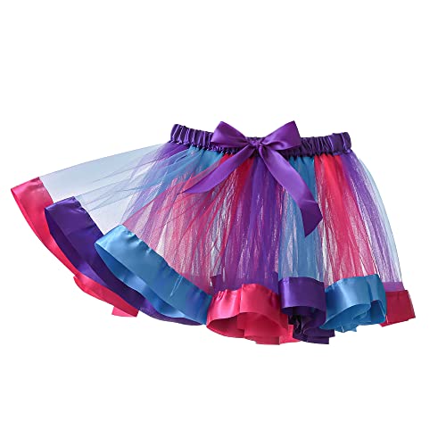 Yealoo Mädchen Tanzkleidchen Regenbogen Tüllrock Rock Tütü Tutu Rock Tanzkleid von Yealoo