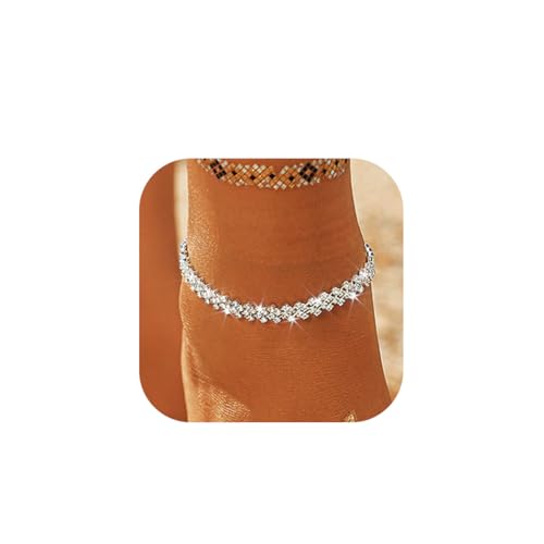 Yean Fußkettchen mit Strasssteinen, Fußschmuck für Damen von Yean