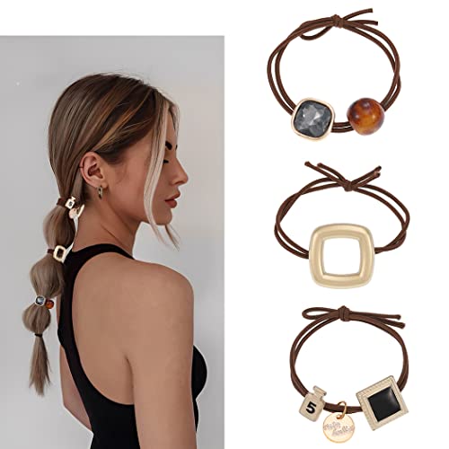 Yean Leopard Haargummi Set - Elastische Perlen Haargummi Seil Accessoires für Frauen und Mädchen (3) von Yean