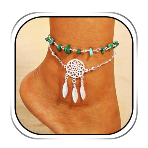 Yean Fußkettchen für Damen Türkis Silber Fußkettchen für Frauen von Yean