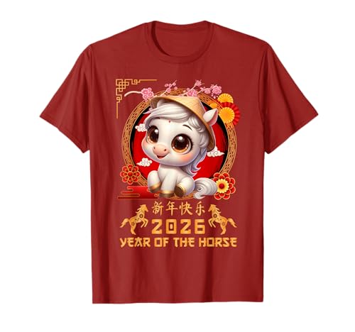 Jahr des Pferdes 2026 Chinesisches Mondneujahr 2026 Jungen Kinder T-Shirt Jahr des Pferdes 2026 Chinesisches Mondneujahr 2026 Jungen Kinder T-Shirt von Year Of The Horse 2026 Chinese Lunar New Year Tee