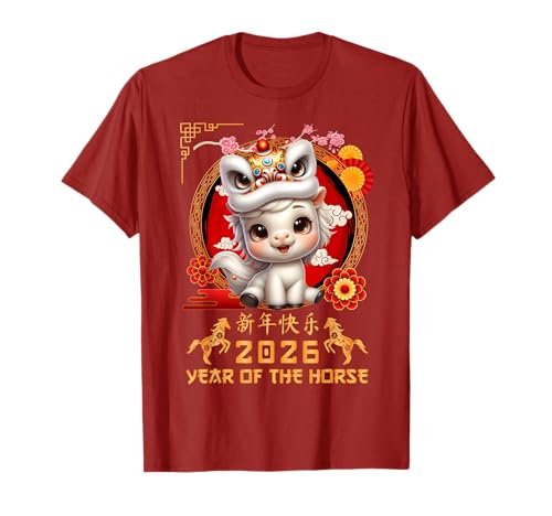 Jahr des Pferdes 2026 Chinesisches Mondneujahr 2026 Jungen Kinder T-Shirt Jahr des Pferdes 2026 Chinesisches Mondneujahr 2026 Jungen Kinder T-Shirt von Year Of The Horse 2026 Chinese Lunar New Year Tee
