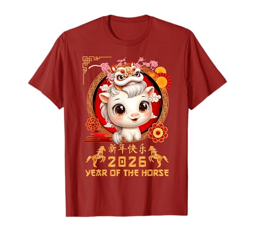 Jahr des Pferdes 2026 Chinesisches Mondneujahr 2026 Jungen Kinder T-Shirt Jahr des Pferdes 2026 Chinesisches Mondneujahr 2026 Jungen Kinder T-Shirt von Year Of The Horse 2026 Chinese Lunar New Year Tee