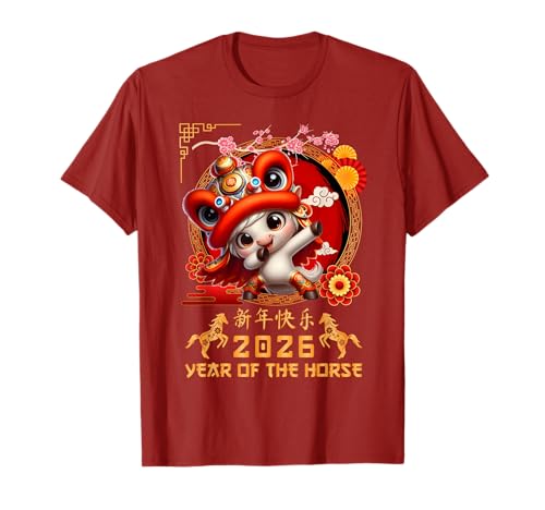 Jahr des Pferdes 2026 Chinesisches Mondneujahr 2026 Jungen Kinder T-Shirt Jahr des Pferdes 2026 Chinesisches Mondneujahr 2026 Jungen Kinder T-Shirt von Year Of The Horse 2026 Chinese Lunar New Year Tee