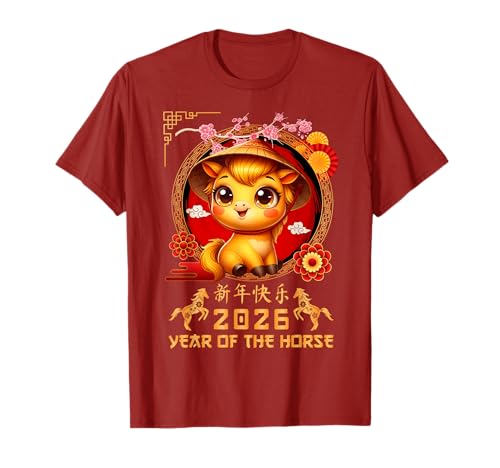 Jahr des Pferdes 2026 Chinesisches Mondneujahr 2026 Jungen Kinder T-Shirt Jahr des Pferdes 2026 Chinesisches Mondneujahr 2026 Jungen Kinder T-Shirt von Year Of The Horse 2026 Chinese Lunar New Year Tee