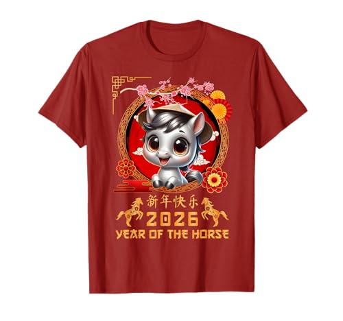Jahr des Pferdes 2026 Chinesisches Mondneujahr 2026 Jungen Kinder T-Shirt Jahr des Pferdes 2026 Chinesisches Mondneujahr 2026 Jungen Kinder T-Shirt von Year Of The Horse 2026 Chinese Lunar New Year Tee
