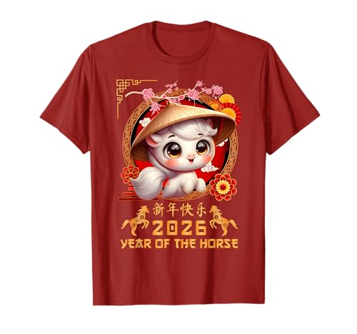 Jahr des Pferdes 2026 Chinesisches Mondneujahr 2026 Jungen Kinder T-Shirt von Year Of The Horse 2026 Chinese Lunar New Year Tee