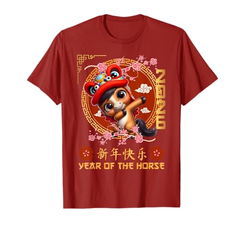 Jahr des Pferdes 2026 Chinesisches Mondneujahr 2026 Jungen Kinder T-Shirt von Year Of The Horse 2026 Happy Lunar New Year Tees