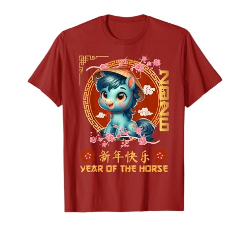 Jahr des Pferdes 2026 Chinesisches Mondneujahr 2026 Jungen Kinder T-Shirt von Year Of The Horse 2026 Happy Lunar New Year Tees