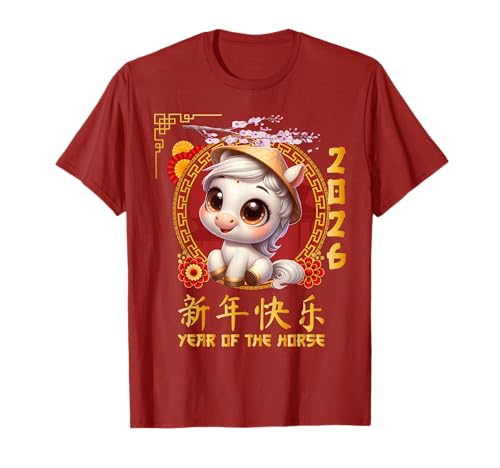 Jahr des Pferdes 2026 Chinesisches Mondneujahr 2026 Jungen Kinder T-Shirt Jahr des Pferdes 2026 Chinesisches Mondneujahr 2026 Jungen Kinder T-Shirt von Year Of The Horse 2026 Happy Lunar New Year Tees