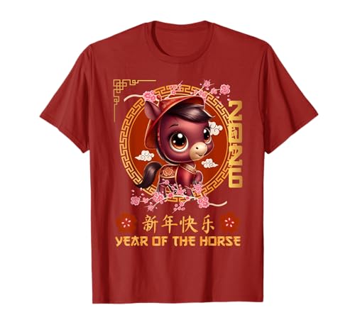Jahr des Pferdes 2026 Chinesisches Mondneujahr 2026 Jungen Kinder T-Shirt von Year Of The Horse 2026 Happy Lunar New Year Tees