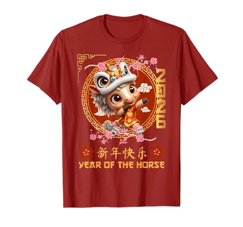 Jahr des Pferdes 2026 Chinesisches Mondneujahr 2026 Jungen Kinder T-Shirt von Year Of The Horse 2026 Happy Lunar New Year Tees