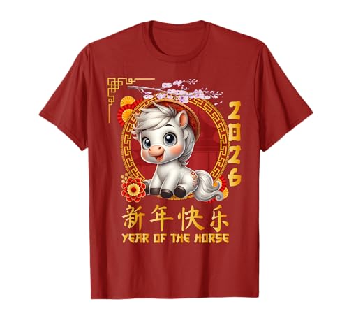 Jahr des Pferdes 2026 Chinesisches Mondneujahr 2026 Jungen Kinder T-Shirt Jahr des Pferdes 2026 Chinesisches Mondneujahr 2026 Jungen Kinder T-Shirt von Year Of The Horse 2026 Happy Lunar New Year Tees