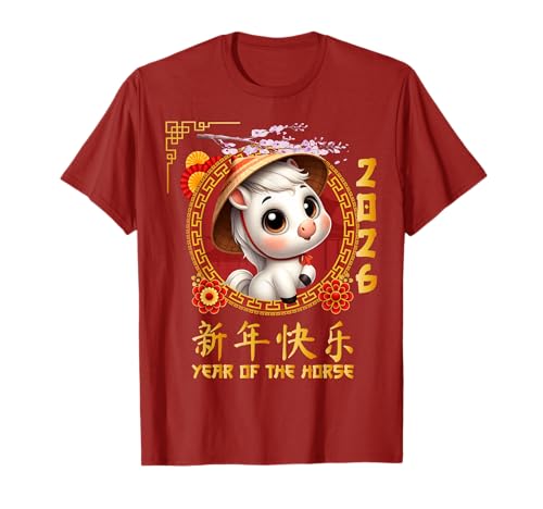 Jahr des Pferdes 2026 Chinesisches Mondneujahr 2026 Jungen Kinder T-Shirt Jahr des Pferdes 2026 Chinesisches Mondneujahr 2026 Jungen Kinder T-Shirt von Year Of The Horse 2026 Happy Lunar New Year Tees
