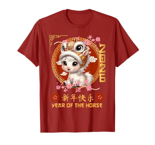 Jahr des Pferdes 2026 Chinesisches Mondneujahr 2026 Jungen Kinder T-Shirt Jahr des Pferdes 2026 Chinesisches Mondneujahr 2026 Jungen Kinder T-Shirt von Year Of The Horse 2026 Happy Lunar New Year Tees