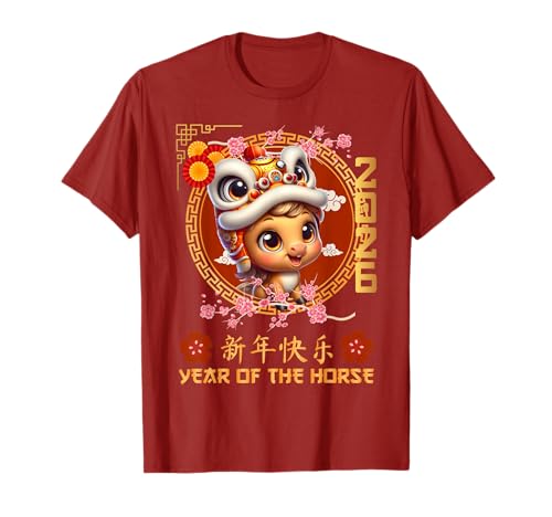 Jahr des Pferdes 2026 Chinesisches Mondneujahr 2026 Jungen Kinder T-Shirt Jahr des Pferdes 2026 Chinesisches Mondneujahr 2026 Jungen Kinder T-Shirt von Year Of The Horse 2026 Happy Lunar New Year Tees