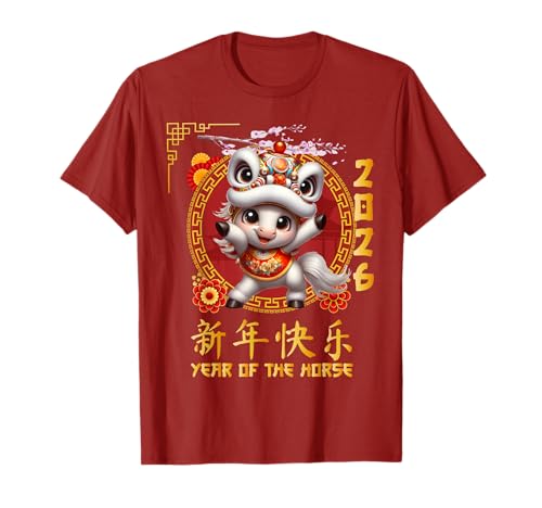 Jahr des Pferdes 2026 Chinesisches Mondneujahr 2026 Jungen Kinder T-Shirt Jahr des Pferdes 2026 Chinesisches Mondneujahr 2026 Jungen Kinder T-Shirt von Year Of The Horse 2026 Happy Lunar New Year Tees