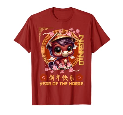Jahr des Pferdes 2026 Chinesisches Mondneujahr 2026 Jungen Kinder T-Shirt von Year Of The Horse 2026 Happy Lunar New Year Tees